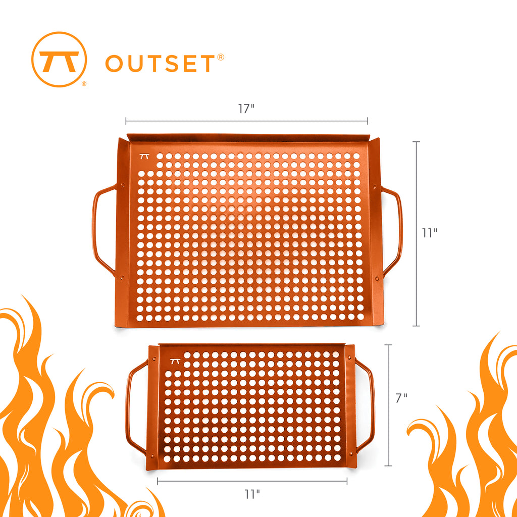 Outset Copper Non-Stick Grilling Tray, Set of 2