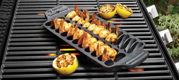  Outset 76376 Fish Cast Iron Grill and Serving Pan Black, 18.9 x  7.28 x 0.98 inches : Home & Kitchen