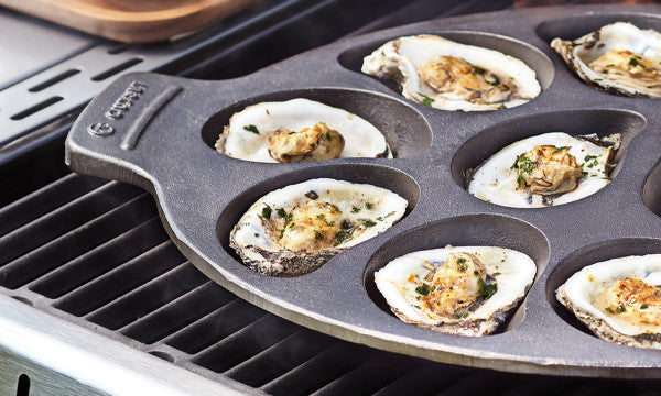 Outset Scallop Cast Iron Grill and Serving Pan 