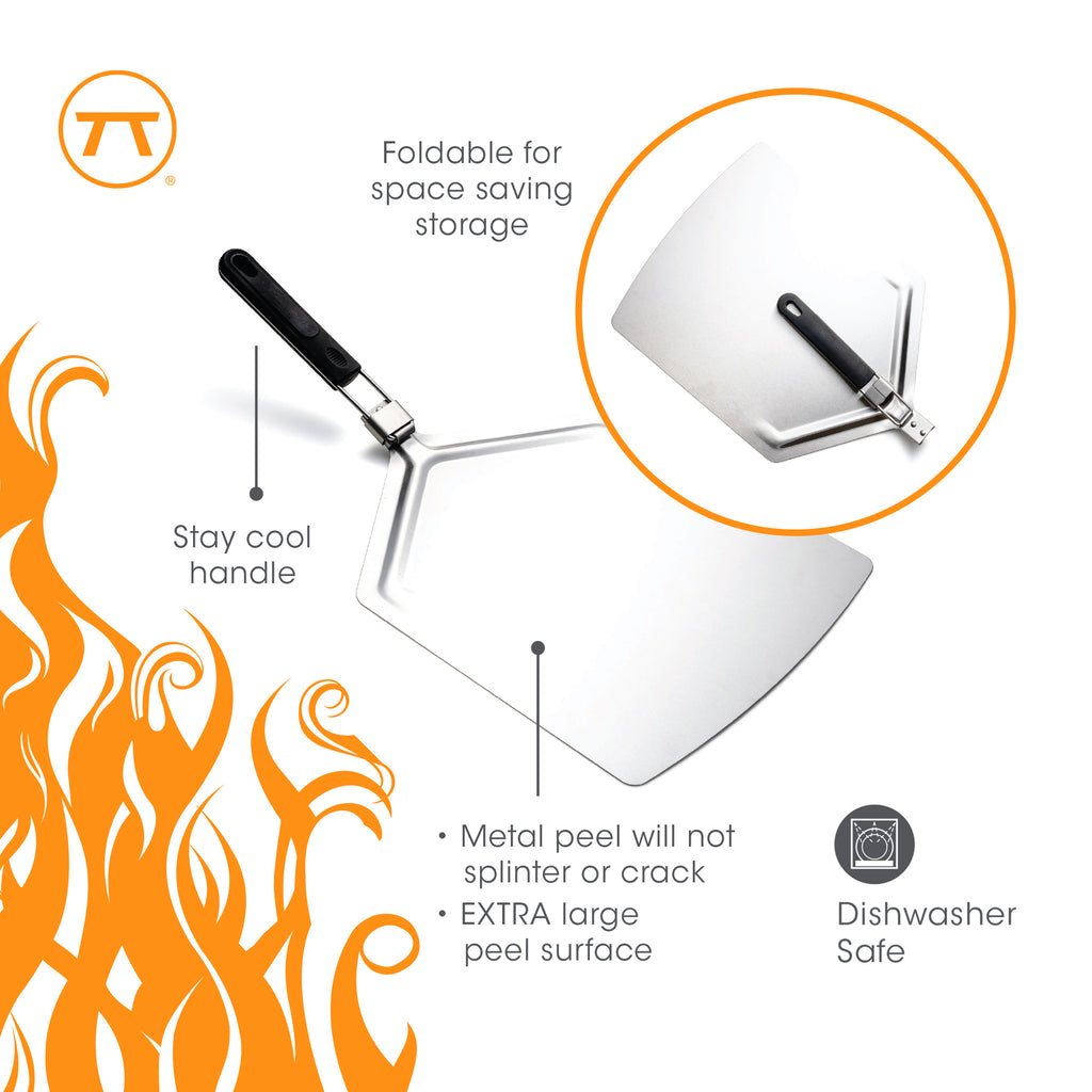 Outset XL Stainless Steel Pizza Peel With Folding Handle