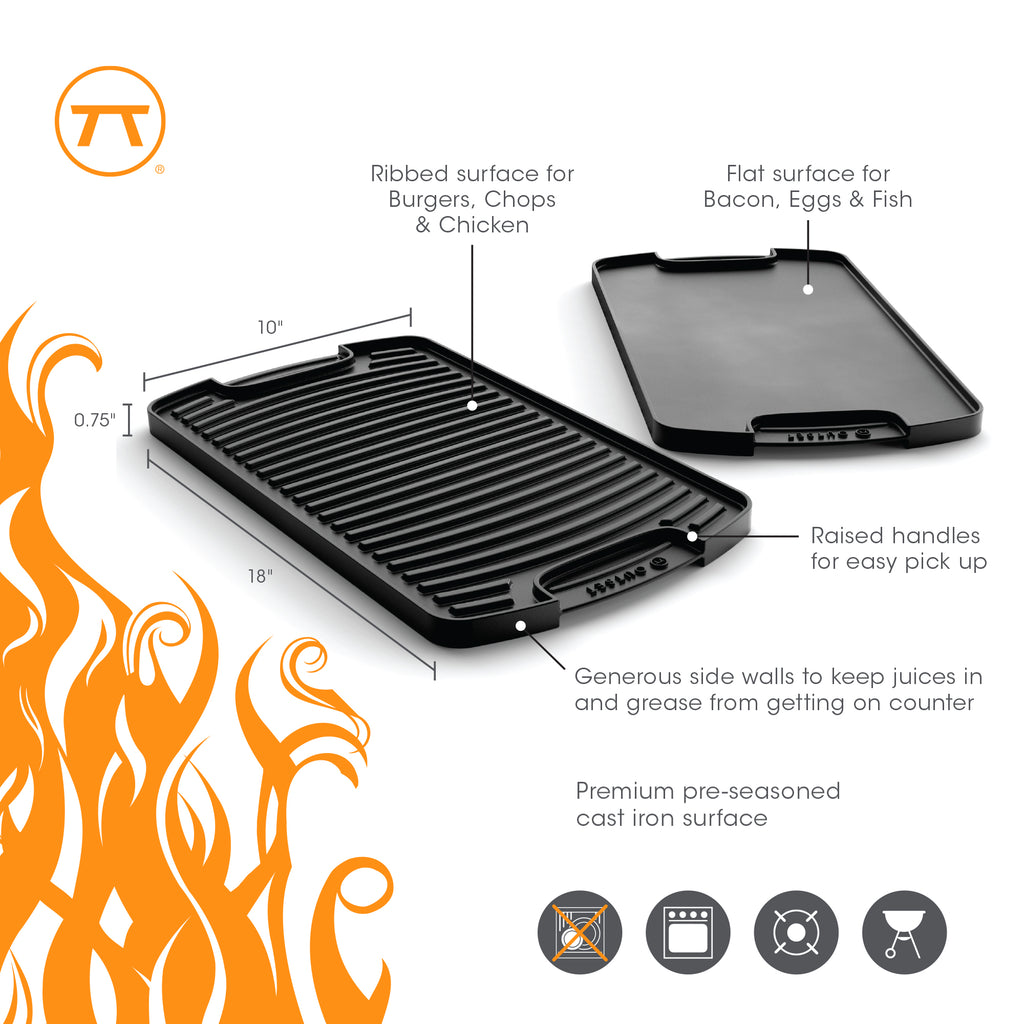 Outset Reversible Cast Iron Griddle