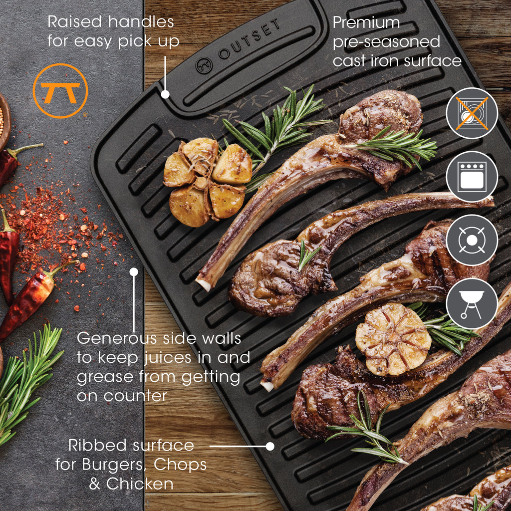 Outset Reversible Cast Iron Griddle Outset Grillware and Barware