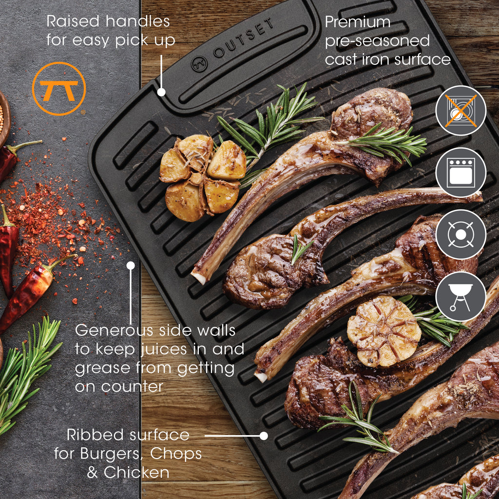 Outset Reversible Cast Iron Griddle