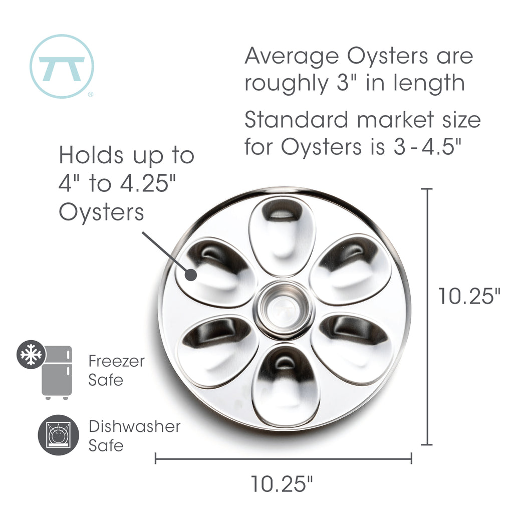 Outset Oyster Tray, 6 Slots and Condiment Cup