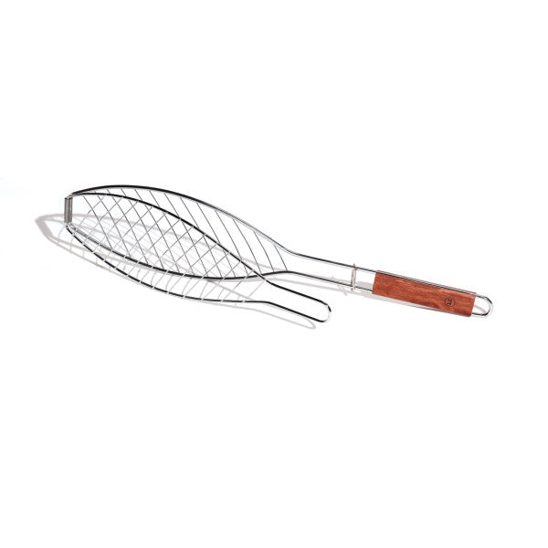 Fish Grill Basket With Rosewood Handle