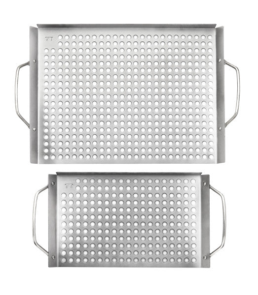 Stainless Steel Grill Topper Grid, Set of 2, 11"x7" and 11"x17"