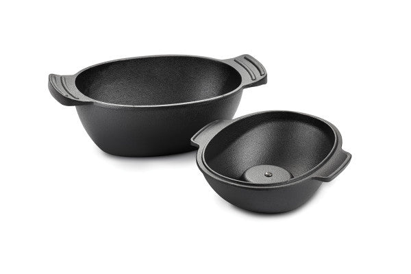 Cast Iron Seafood And Mussel Pot With Lid For Empty Shells