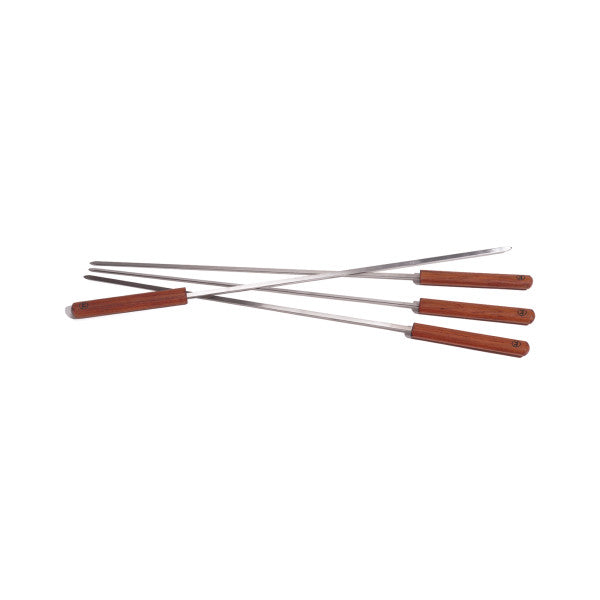 Stainless Steel Skewers With Rosewood Handles, Set of 4