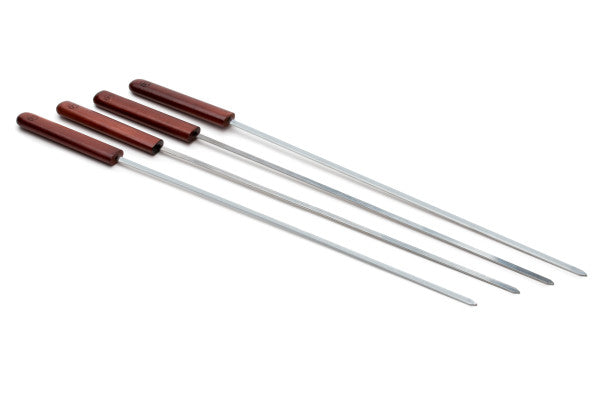 Stainless Steel Skewers With Rosewood Handles, Set of 4