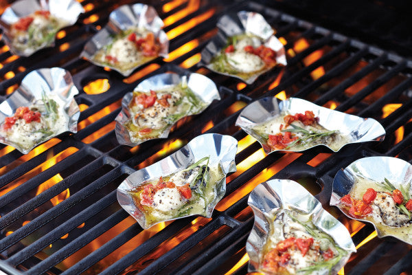 Stainless Steel Grillable Oyster Shells, Set of 12
